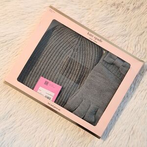 Kate Spade New York Bow Beanie and Glove Set